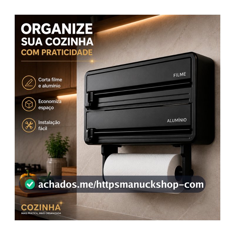 Porta Papel Toalha Cozinhas Sistema De Corte 3 Em 1
