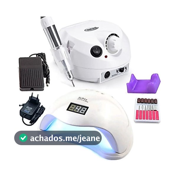 Kit Profissional Motor Nail drill 50.000RPM + Cabine Sun 5 Alongamento de Unha Gel