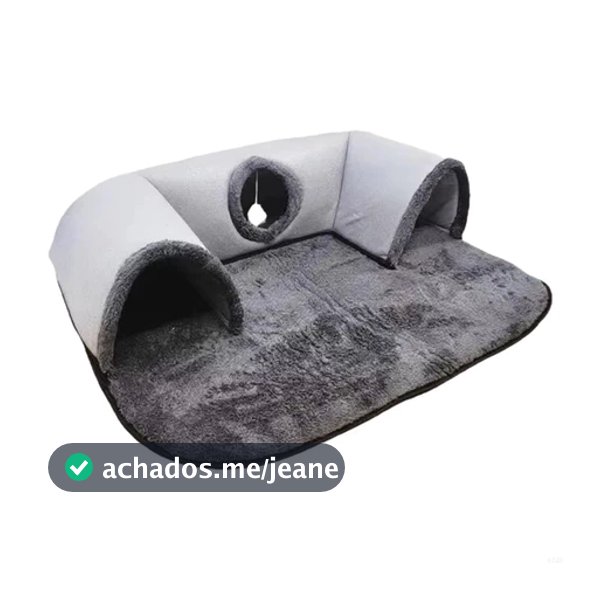 Cama de túnel para gatos em forma de U divertida, quente, confortável, lavável, adequada para todos os anos, quatro esta