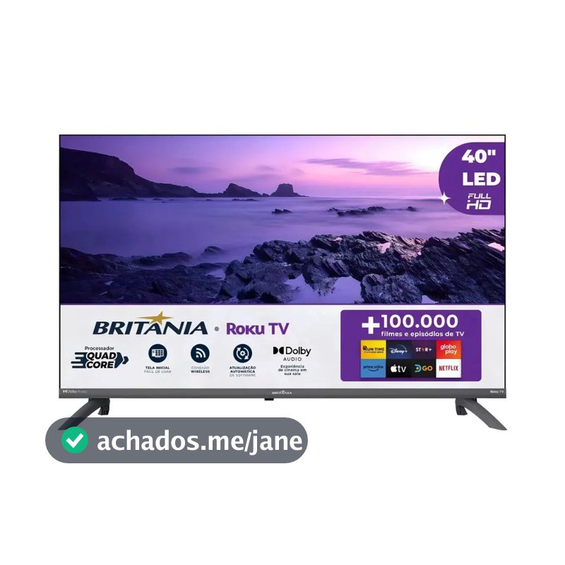 Smart TV 40” Britânia B40CRA Full HD Wi-Fi HDMI USB Conversor Digital