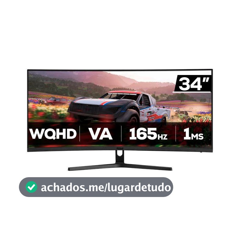 Monitor Gamer Pichau Nexus Wide 34S, 34 Pol, VA, Ultrawide, Curvo, 2K, 1ms, 165Hz, PG-NXS34S-BL01