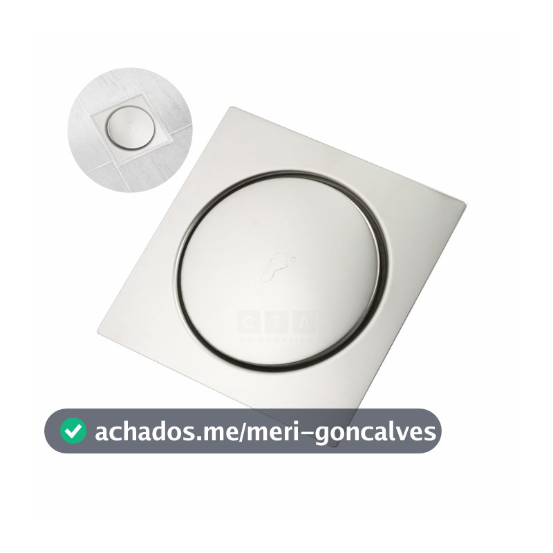 Ralo Click Inox 15x15 - Ralo Inteligente Quadrado com Sistema Antiodor