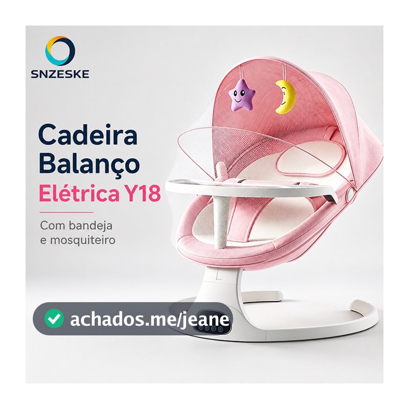 Snzeske [PIX] Cadeira de Balanço Elétrica Y18 para Bebê com Bandeja Removível Controle Remoto e Músicas Integradas