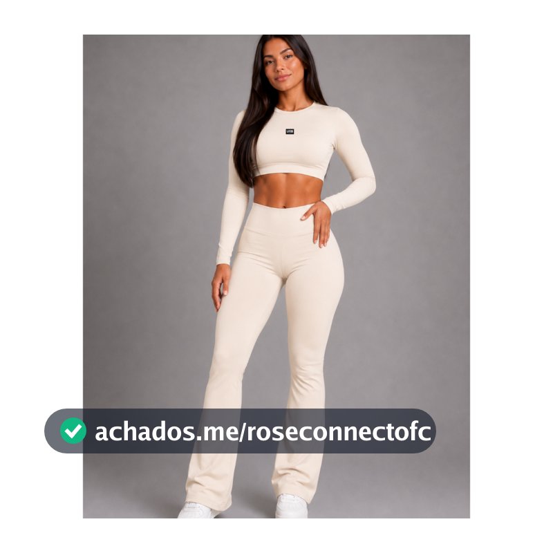 Conjunto Cropped E Legging Flare Pantalona Inverno Fitness zero transparência urbativa leg boca de sino, conjunto fitnes