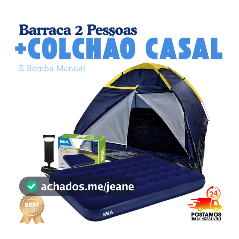 Kit barraca para 2 pessoas e colchão casal Kala+ bomba de Ar