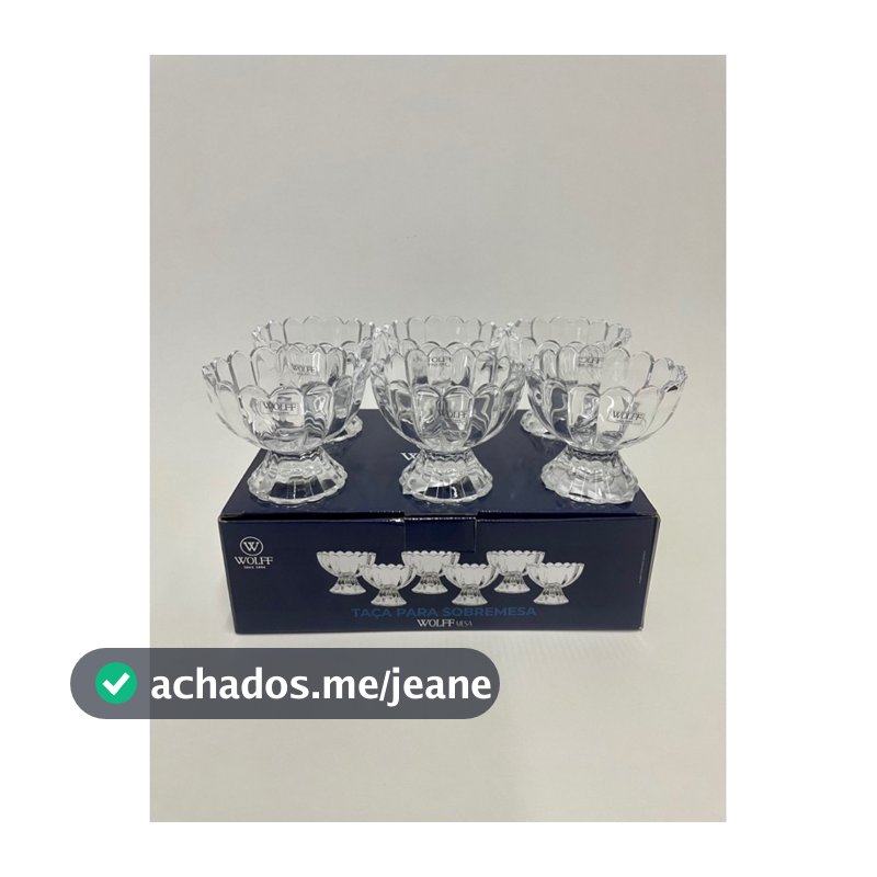 Conjunto 6 Taças de Sobremesa de Vidro Pétalas 125ml - Wolff