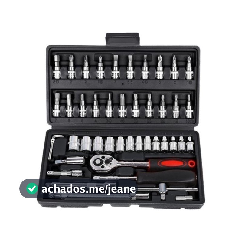 Kit 46 Peças Chave Catraca Jogo Soquetes Allen Torx Ferramentas Profissional Completo