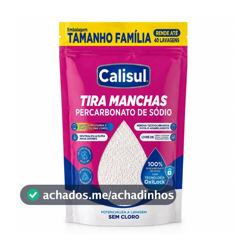 Percarbonato 100% Puro Tira Manchas Roupas Brancas e Coloridas