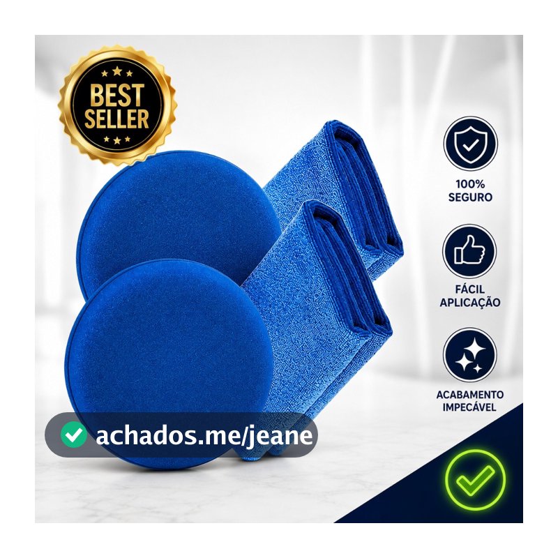 Kit 2 Aplicadores Espuma Automotivos Ceras Selantes Aplicações Vonixx/kers + 2 Toalhas Microfibra