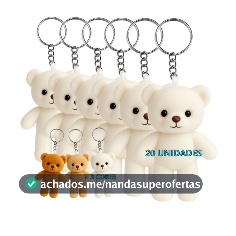 Chaveiro Mini Ursinho De Pelucia Lembrancinha Cha De Bebe Convites