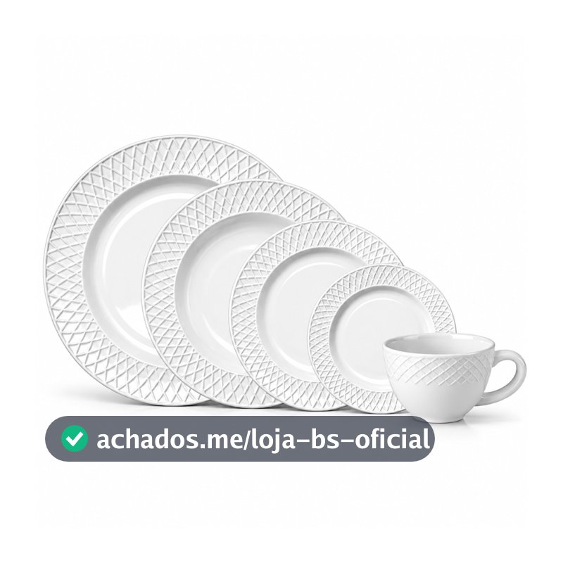 Aparelho de Jantar Texturizado Em Opalino Pratos Canecas  20pcs - Divine