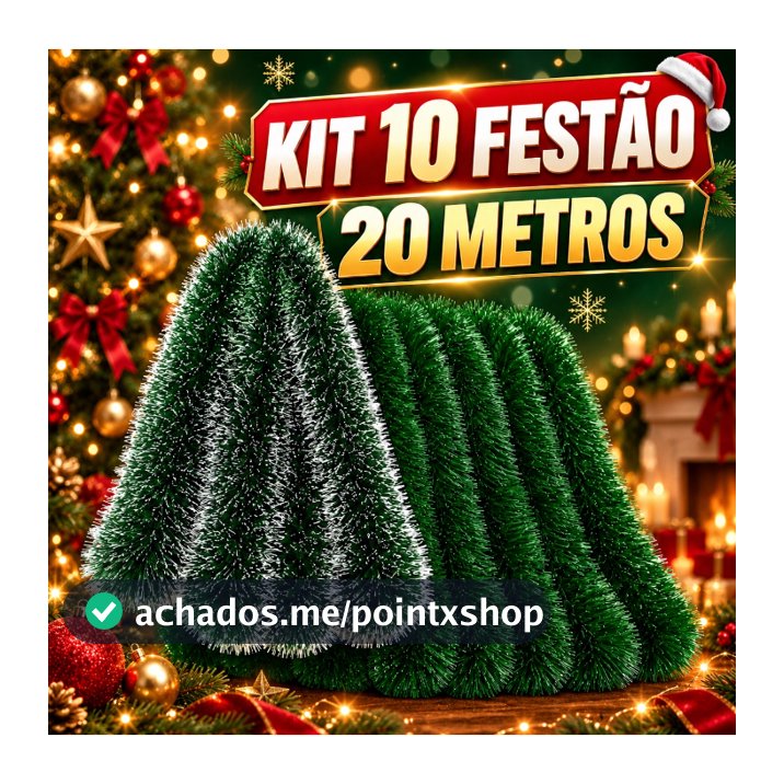 Kit 2/6/10/16 Metros Festão Natalino 2m x 9cm Verde Nevado Árvore Natal Guirlanda Enfeite Decoração Natalina Festa
