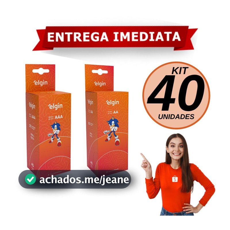 Pilha Palito Comum AAA e AA Elgin De Zinco