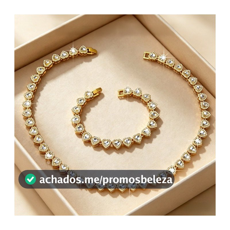 Conjunto De Joias De Aço Inoxidável Com Coração , Colar E Pulseira Antimanchas , Presente De Dia Das Mães Feminino