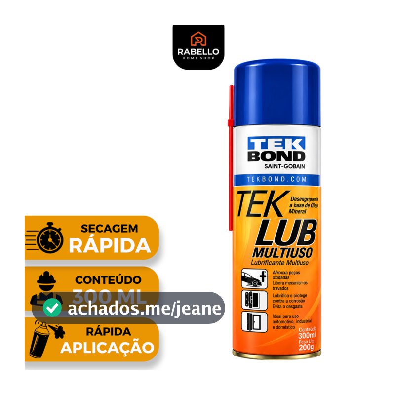 Desengripante Spray 300ml Lubrificante Óleo Multiuso Antiferrugem Anticorrosivo Aerosol TekBond