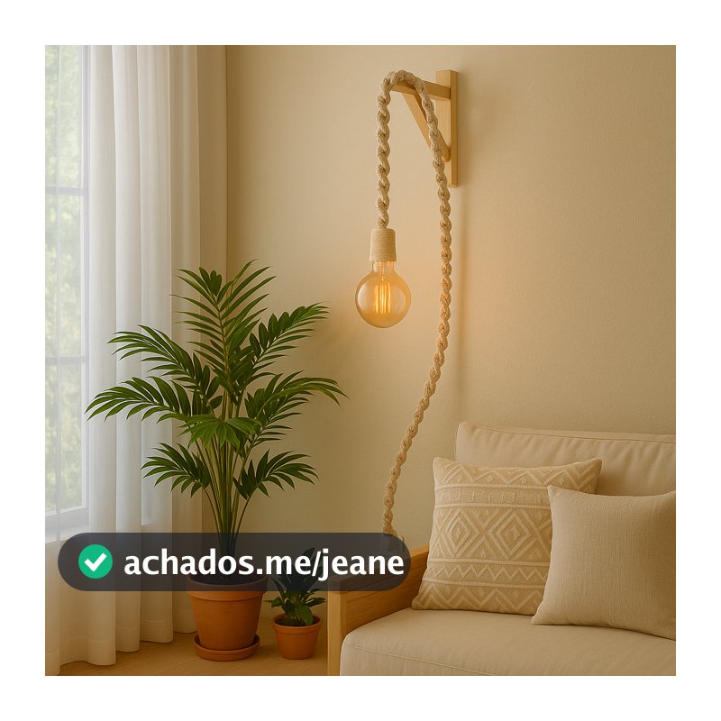 Luminária Pendente Quarto Decoração Para Casa Macramê + Mão Francesa