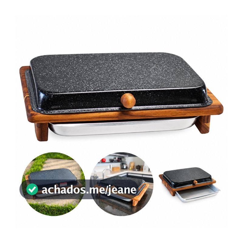 Tábua para Churrasco Corte de Carne com Gaveta em Forma para Servir Profissional Madeira Teca 39cm