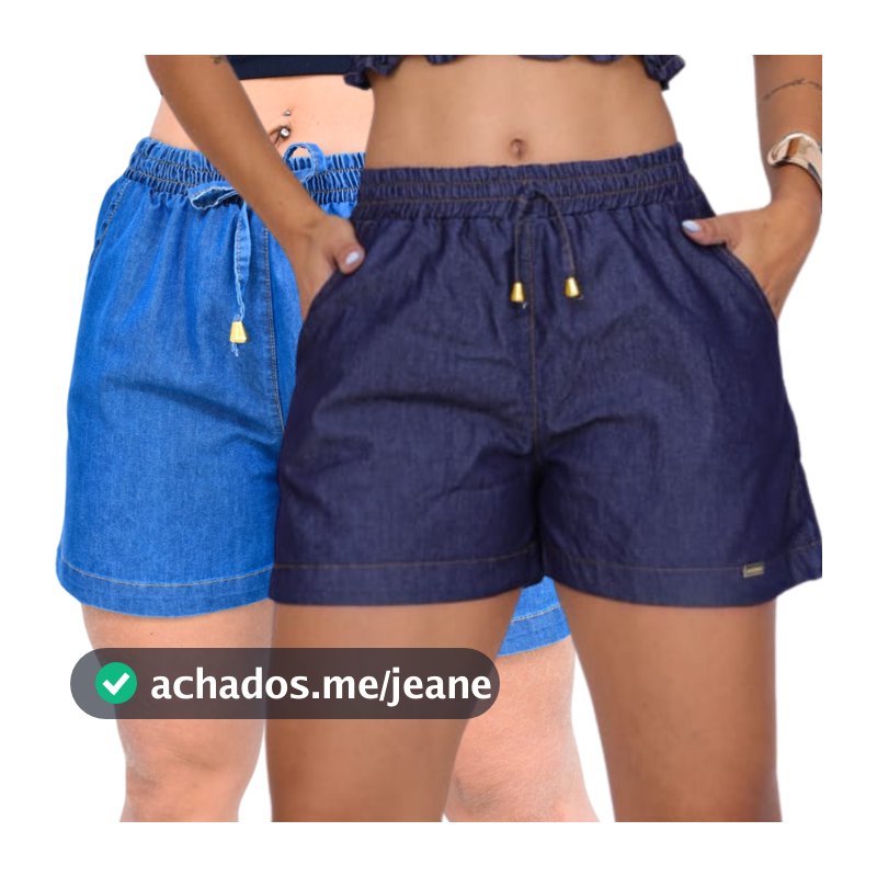 Bermuda jeans feminina short feminino casual, para o verão com elástico na cintura muito confortável