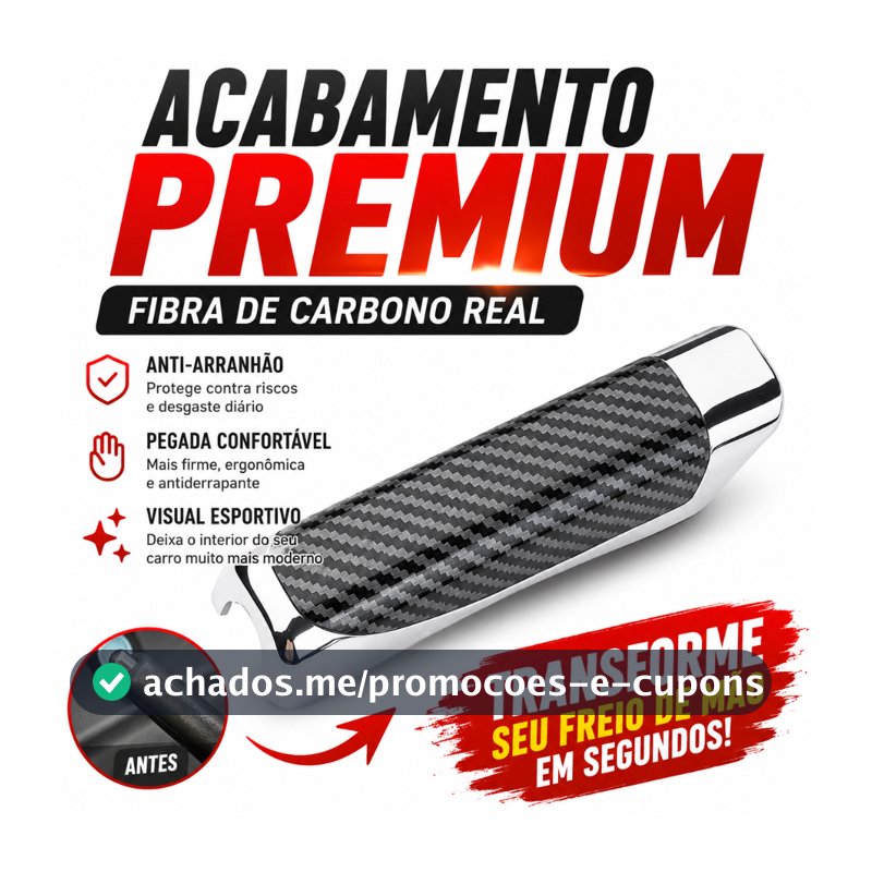 Capa Proteção Do Freio De Mão Carro E Manga De Decoração Cabo Antiderrapante Com Padrão De Fibra De Carbono Carpei