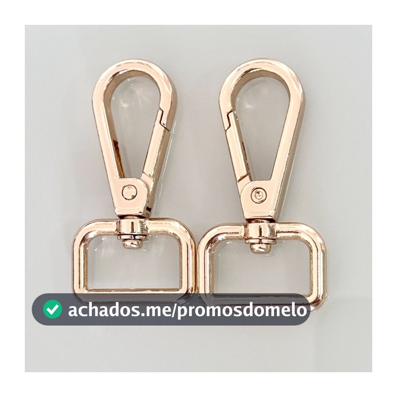 Mosquetão Fecho Com Gancho Trava Reforçado Para Alça Chic ou Nylon 2.5 x 5.0 CM - PAR