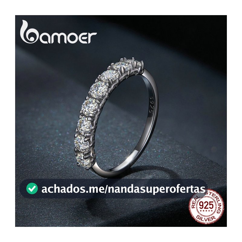 Bamoer 925 Prata Modelado Moissanite Anel D Cor VVS1 Corte Premium 4 Tamanhos Moda Jóias Presente Para Meninas De Casame