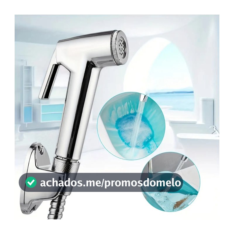 Ducha Higiênica Para Banheiro Completa Luxo Inox núcleo da válvula de cobre 1,2m Chuveirinho Privada