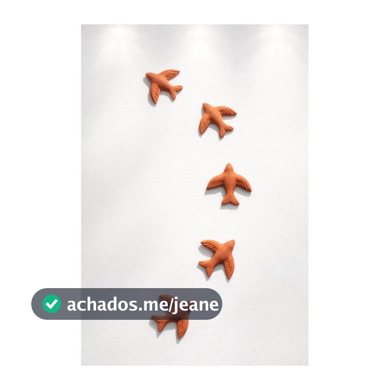 Kit 5 Pássaros Decorativos em Cerâmica
