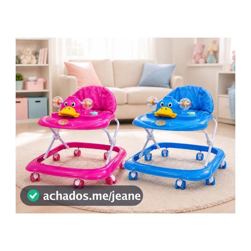 Andador Infantil Musical Pato para bebês Menino e Menina Estimula Coordenação Com Estofado