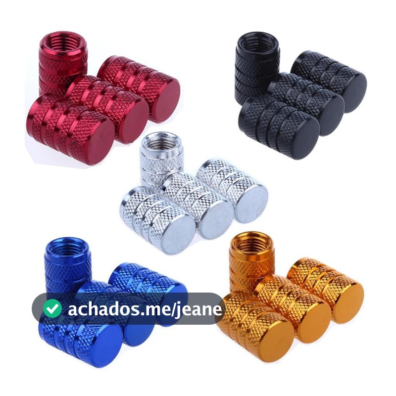 Kit Tampinha Tampas Da Válvula Pneu Da Roda Bico Biquinho Carro Moto Bicicleta