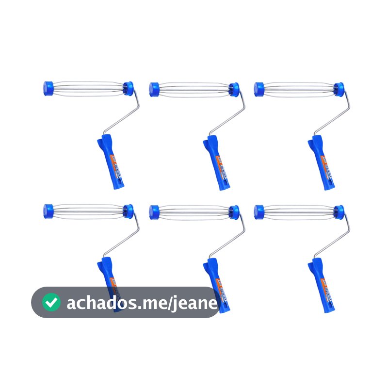 Kit 6 Cabos Aramados/Gaiola para Rolo de Pintura 23cm Castor