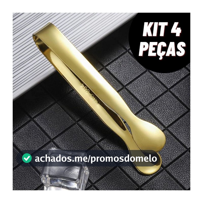 Kit Pegador de Gelo Pinças Multifuncionais para Bar Frios Drinks Petiscos