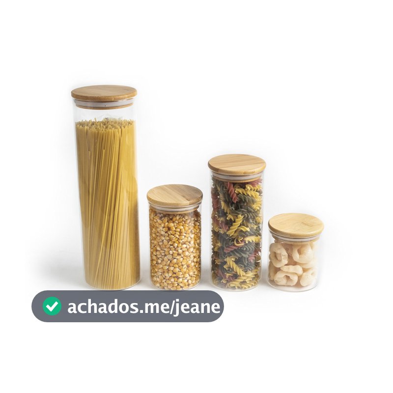 Kit Potes de Mantimento Circular 400/600/800/2000ml - 4 pçs Oikos
