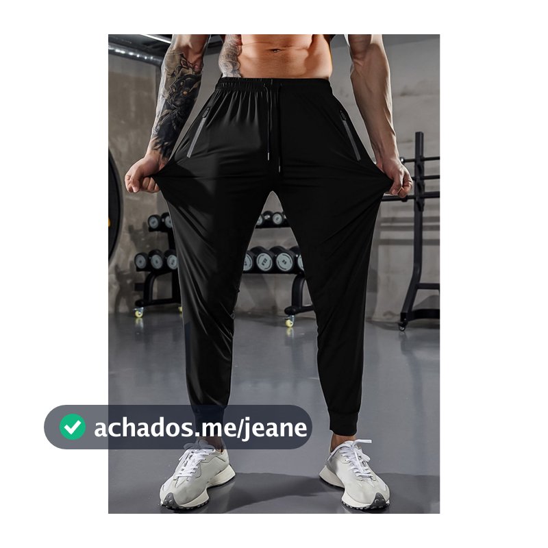 Calça Masculina Jogger Poliamida C/Elastano Esportiva Academia Slim Treino