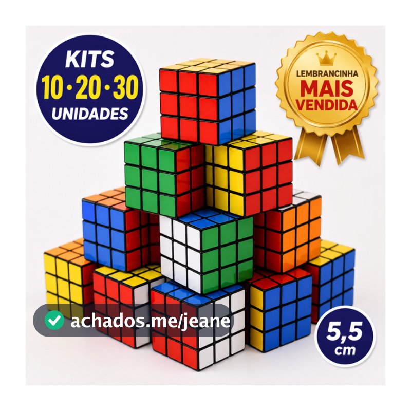 Kit Cubo Mágico Lembrancinha Aniversário Infantil Sacolinha Surpresa Festa Escolar 10 20 30 Unidades