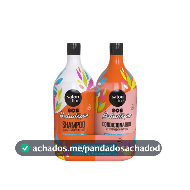 Kit S.O.S Hidratação Óleo de Rícino Shampoo e Condicionador Litrão Salon Line