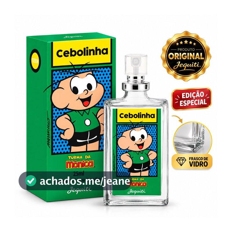 Perfume Cebolinha Vidro 25 ml Edição Especial Limitada 25ml Original Turma da Mônica Desodorante Colônia Masculina