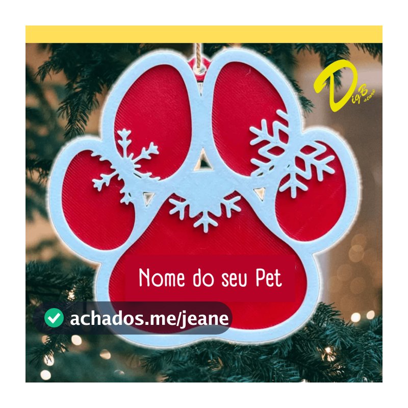 Enfeite de Árvore de Natal Pet Cachorro Nome Personalizado Ornamento Festas Várias Cores