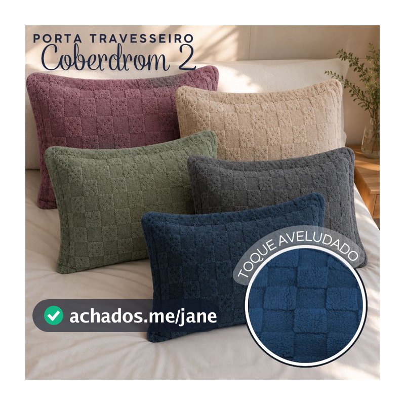 Porta Travesseiro Capa 50cm X 70cm com Abas Fronha Luxo Veludo Habitat Coberdrom