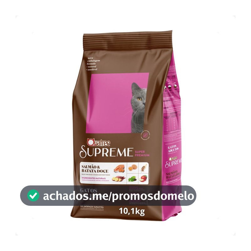 Quatree Supreme Gatos Adultos Salmão e Batata Doce - 10,1kg