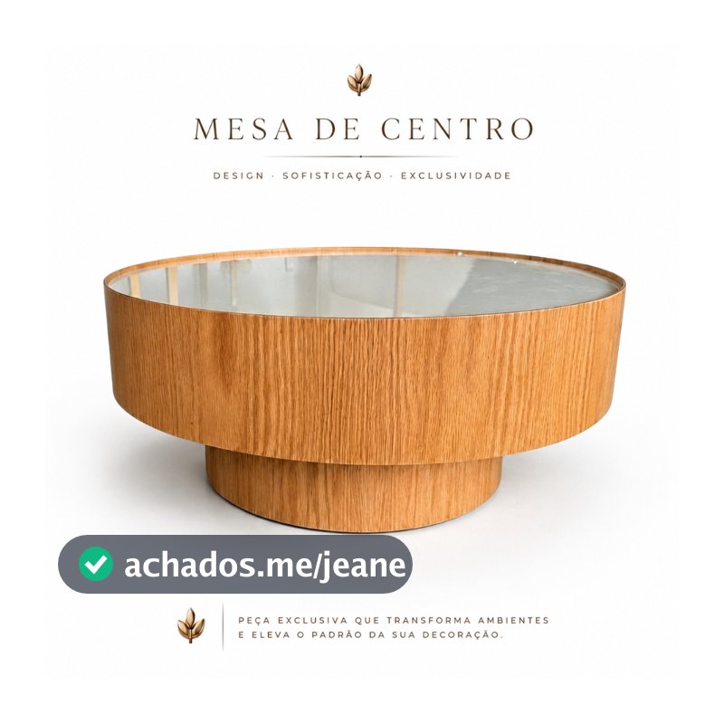 Mesa De Centro pequena Moderna e Decorativa Amadeirada 60x60cm