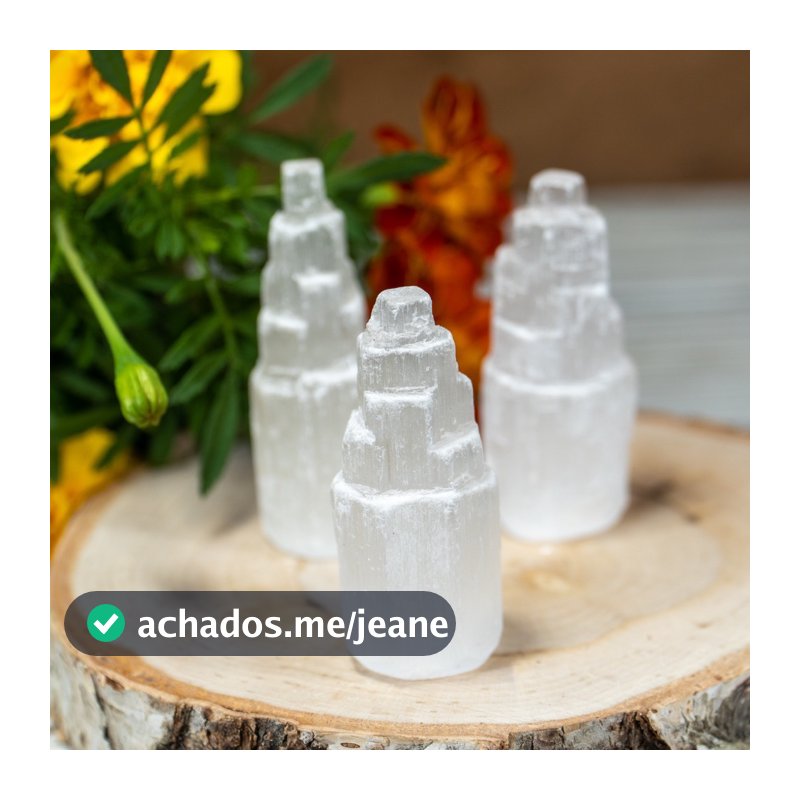 Torre Pedra Selenita Bruta 6cm Limpeza Energética Selenita Natural Cristal Natural Pedras do Chakras