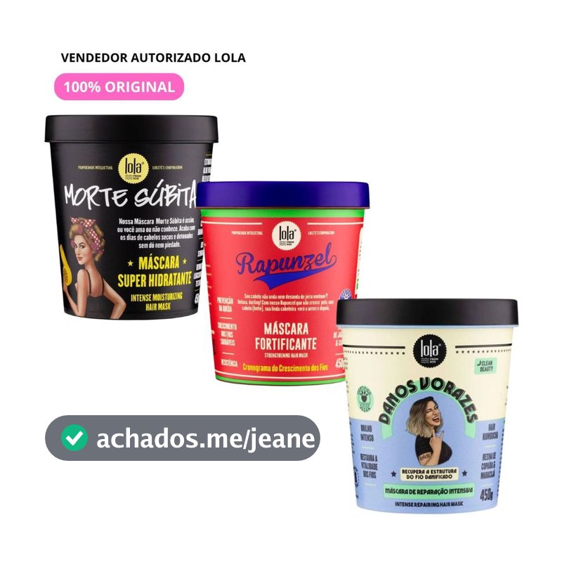 Cronograma Capilar - Máscaras Lola Morte Súbita 450g Danos Vorazes 450g Rapunzel 450g