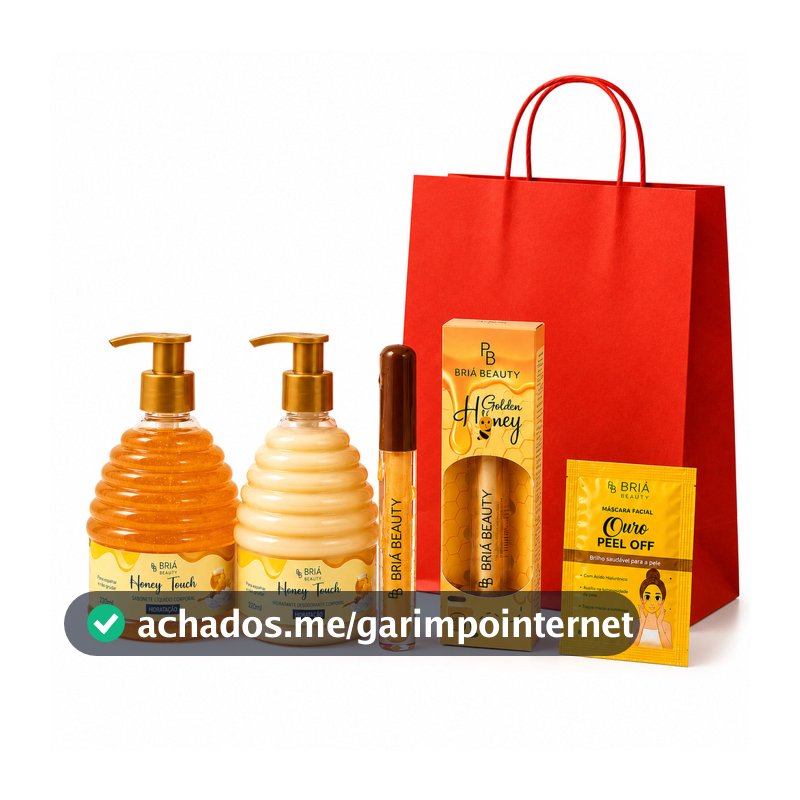 Kit Presente Feminino Sabonete E Hidratante Honey Touch Mel + Gloss Mel + Máscara Facial Briá Beauty