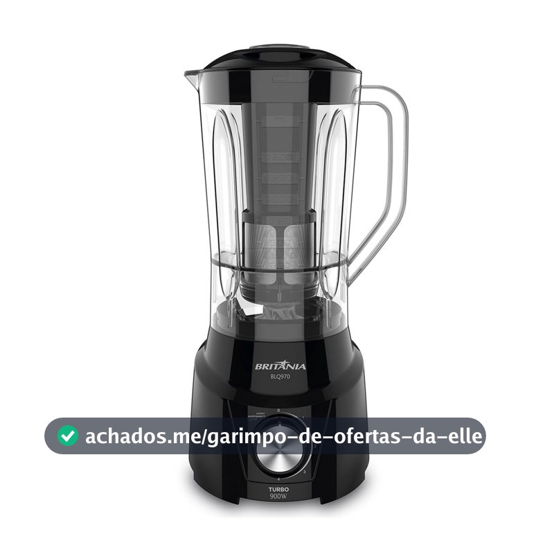 Liquidificador Britânia 2,6L 900W 4 Lâminas BLQ970P Turbo