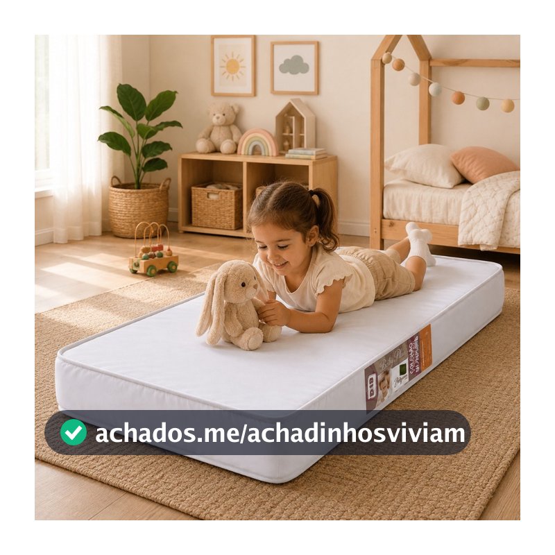 Colchão Berço Americano 100x70x10 Espuma D18 Baby Infantil Antiácaro Confortável Premium Despumalar