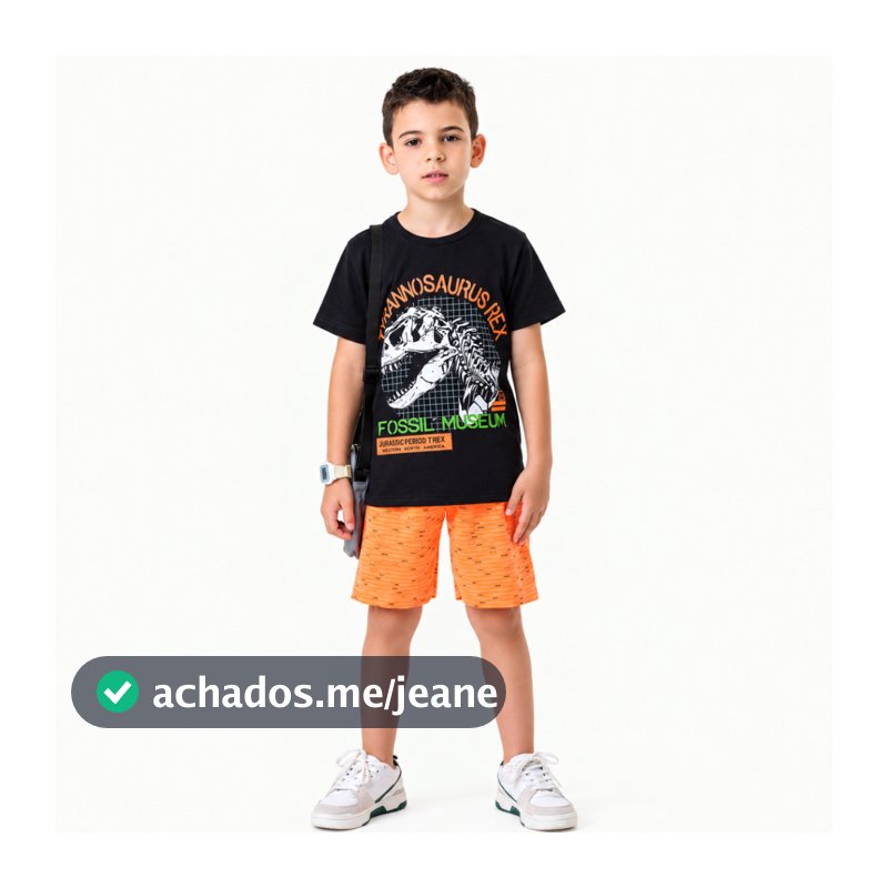 Conjunto Infantil Masculino Silk Dino fossil Museum Tam 1 ao 14 anos