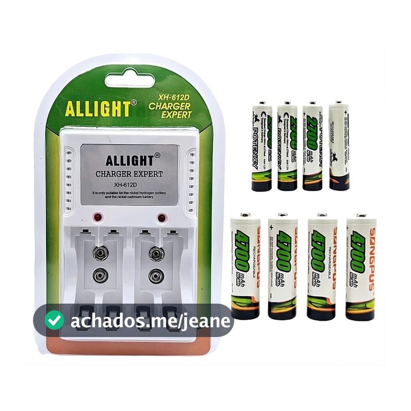 Carregador de Pilhas AA AA Bateria 9V Universal Bivolt