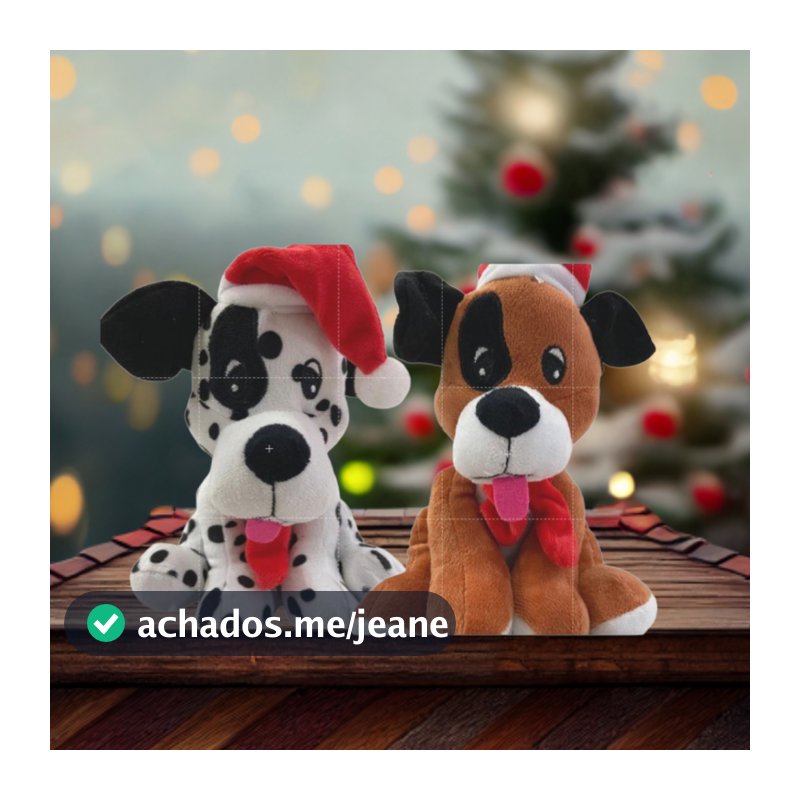 Cachorrinho De Pelúcia Com Gorro De Natal | 19cm