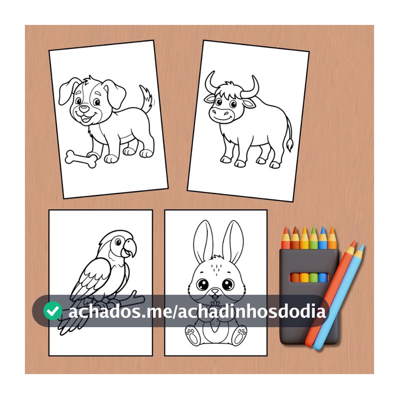 Desenhos para COLORIR Infantil 50/100/200/300 Animais fofos