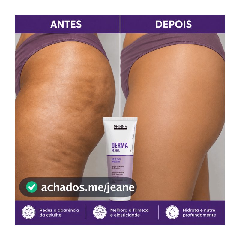 Derma Revive Creme para Massagem 100g Auxilia na Redução da Aparência da Celulite